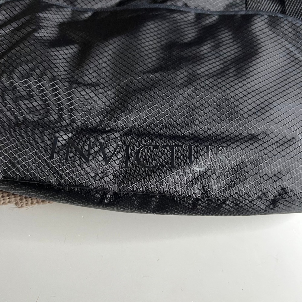 Paco Rabanne Invictus Black Ripstop Drawstring Backpack Gym Bag Rabanne Logo - Picture 8 of 8